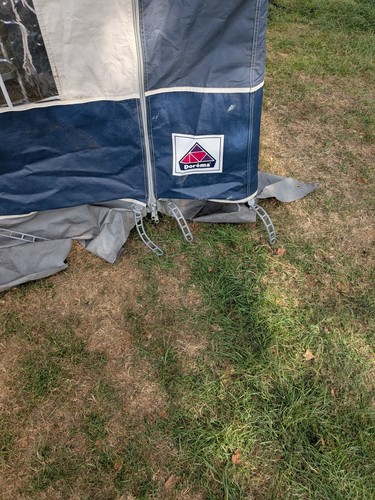 Caravan awning with poles - caravan, no